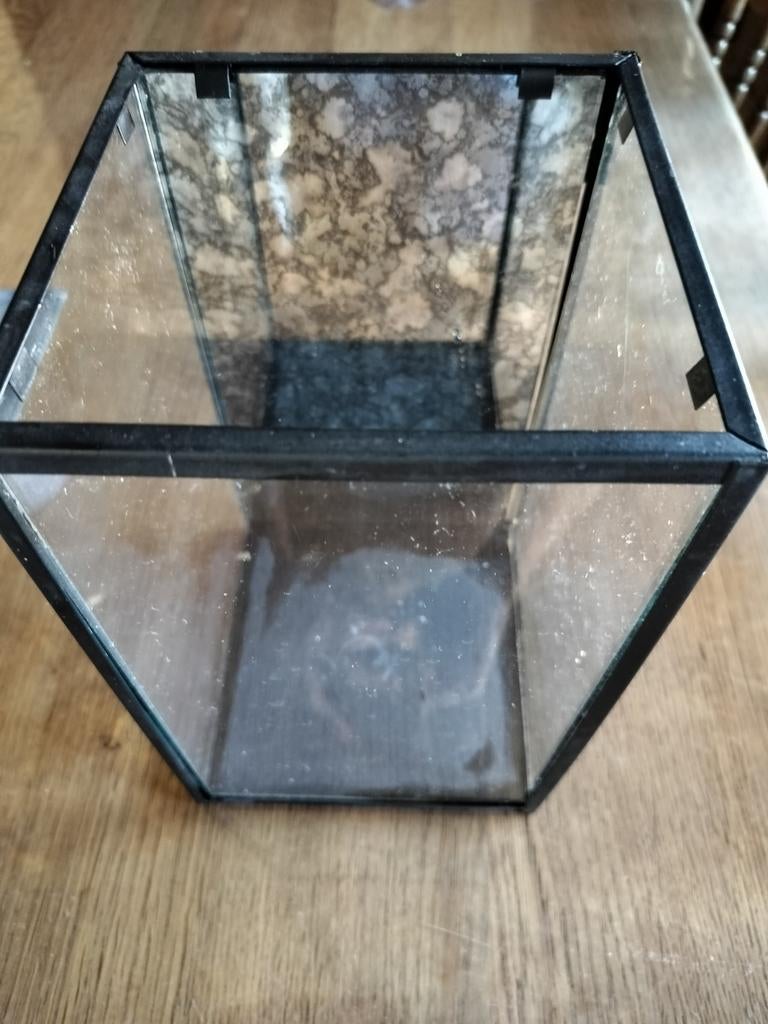 Glazen decoratie om kaars in te zetten, Ophalen, Gebruikt, 25 tot 50 cm, Zwart