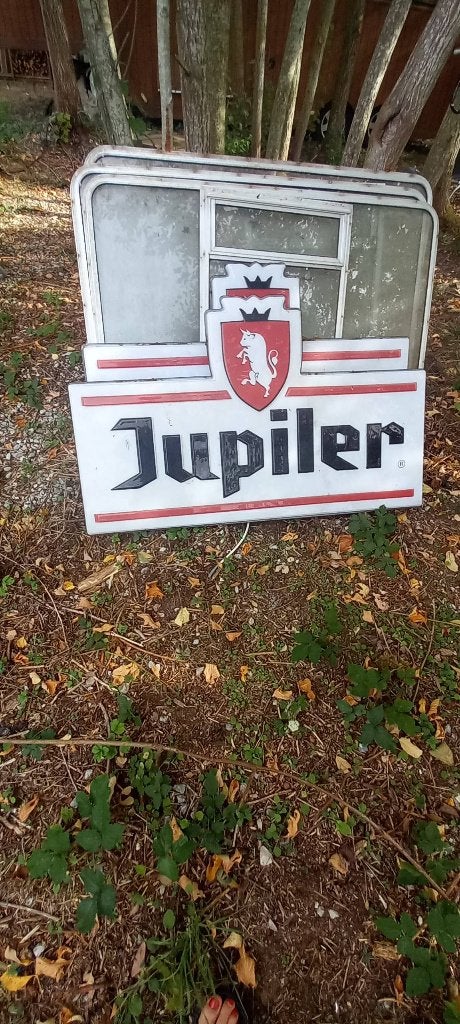 enseigne lumineuse jupiler, Verzamelen, Ophalen, Gebruikt, Reclamebord
