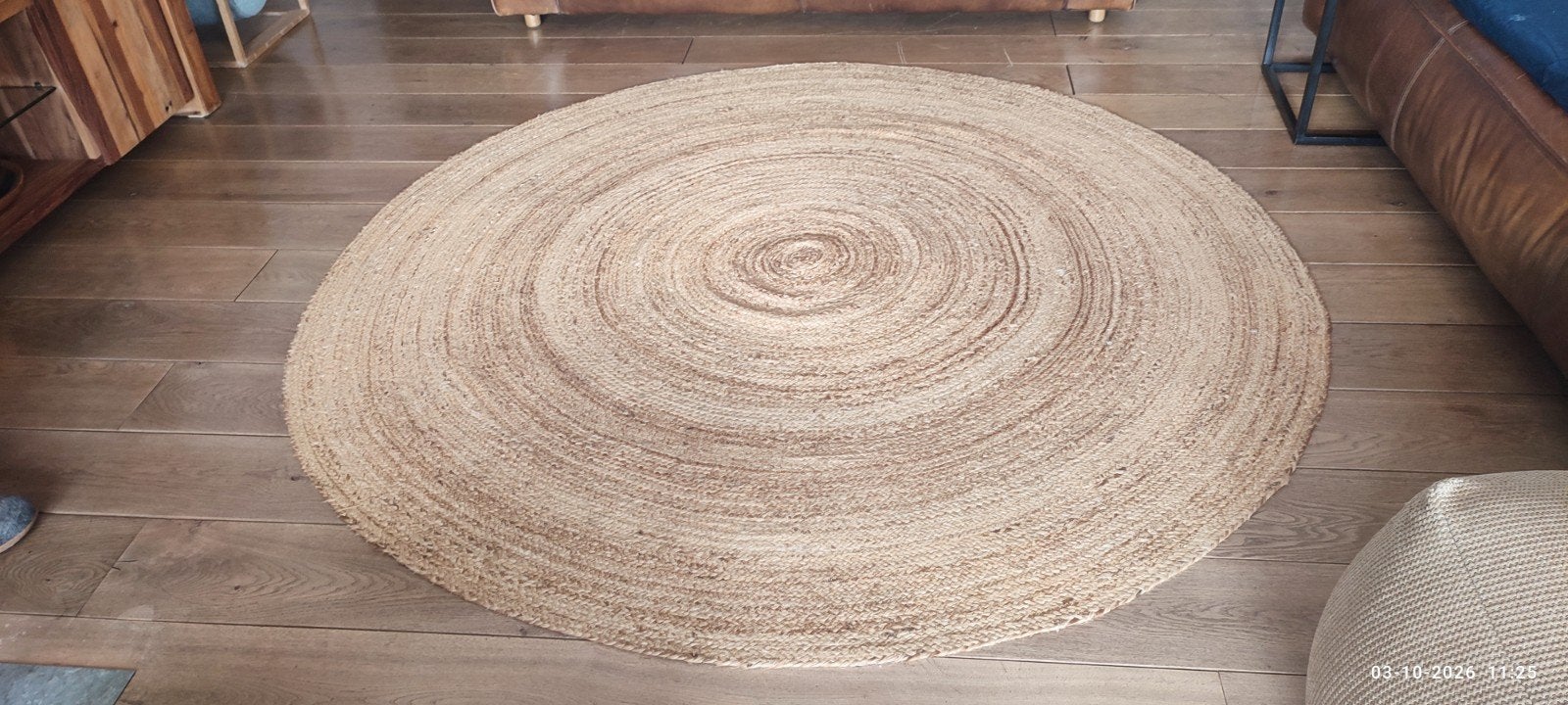 jute tapijt rond diameter 2 m, Ophalen, Rond, 200 cm of meer, Zo goed als nieuw