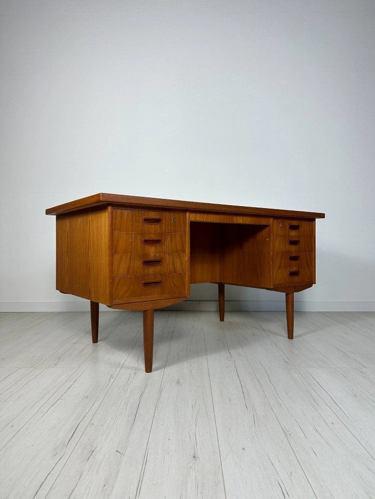 Bureau danois minimaliste en teck mid-century vintage 60s, Enlèvement ou Envoi