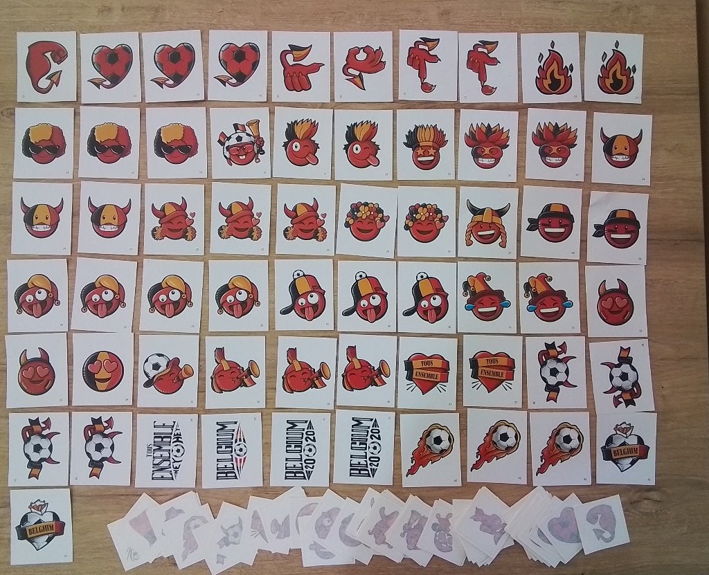 61 stickers en tattoo's Belgicons Rode Duivels (AH-actie), Ophalen of Verzenden, Nieuw