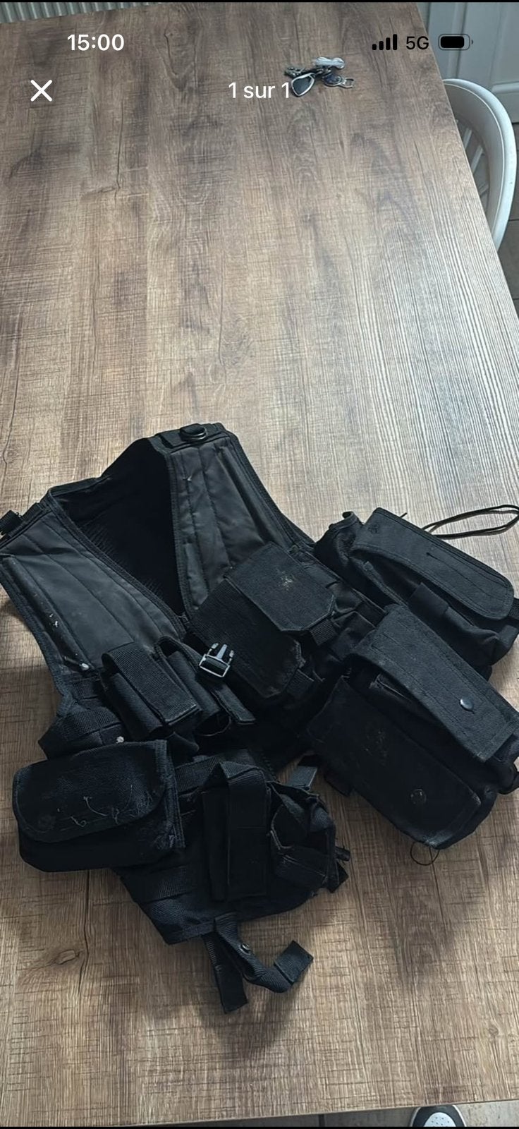 Gilet tactique noir airsoft, Hobby en Vrije tijd, Ophalen, Gebruikt