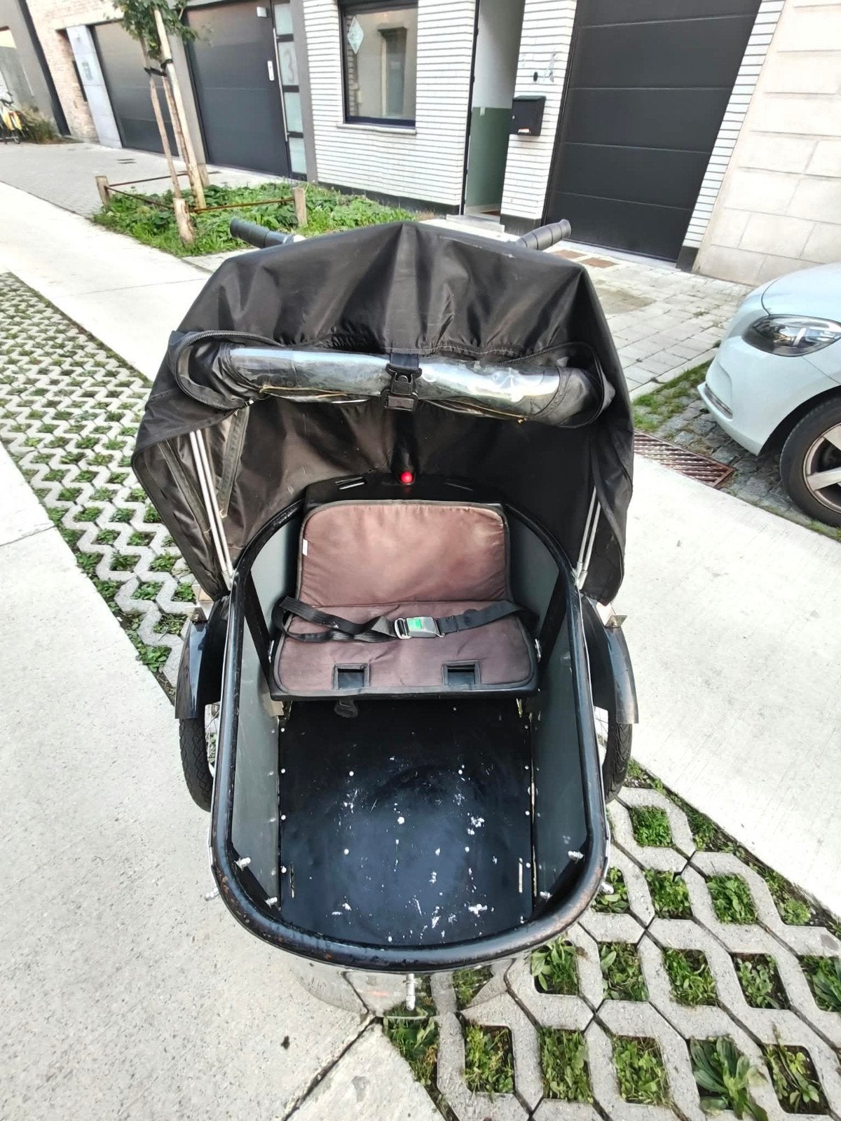 Nihola Family bakfiets – niet elektrisch – met regenhuif, Fietsen en Brommers, Gebruikt, 2 kinderen, Trommelrem, Ophalen