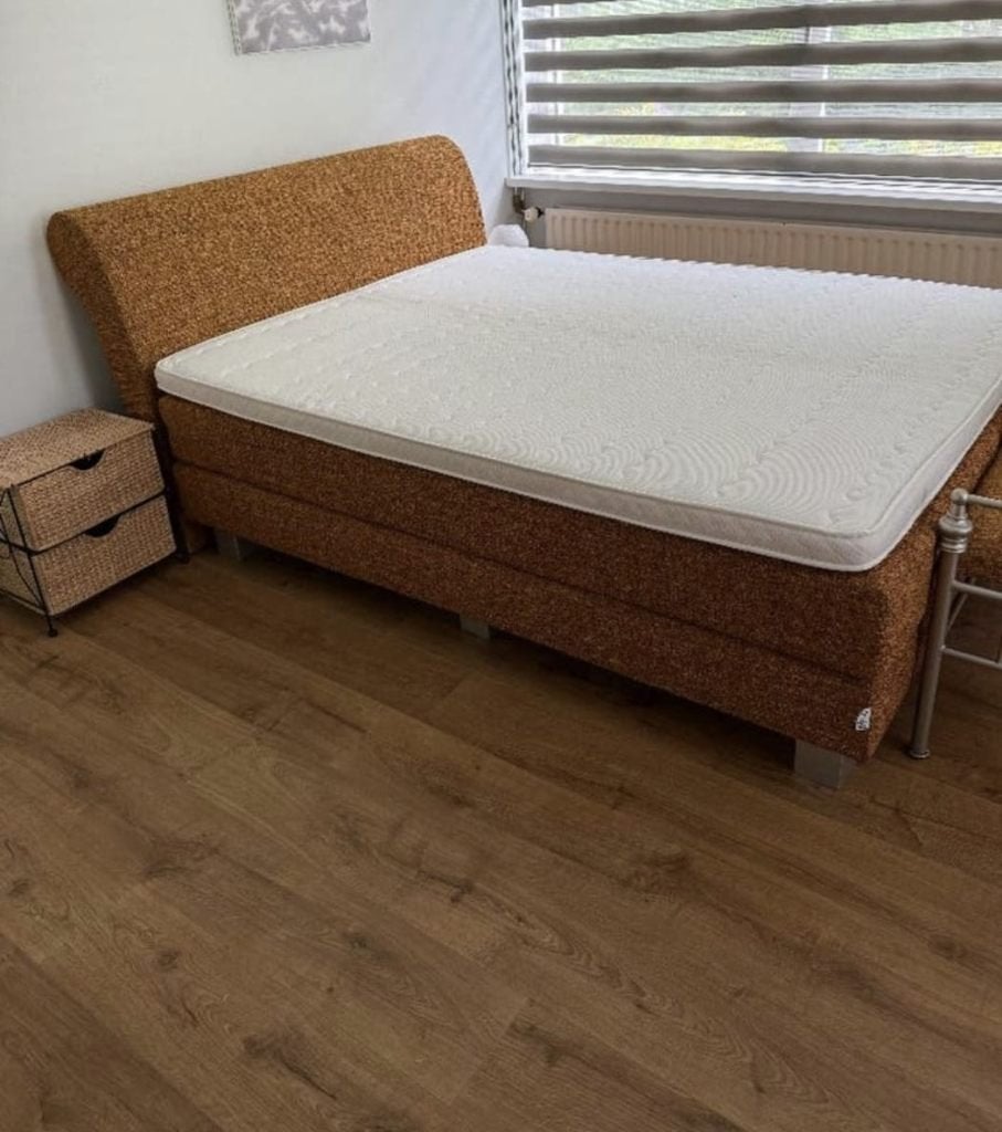 Bezorging is mogelijk 160x200 inzgs complete boxspring bed, Enlèvement ou Envoi, Comme neuf, 200 cm, Deux personnes