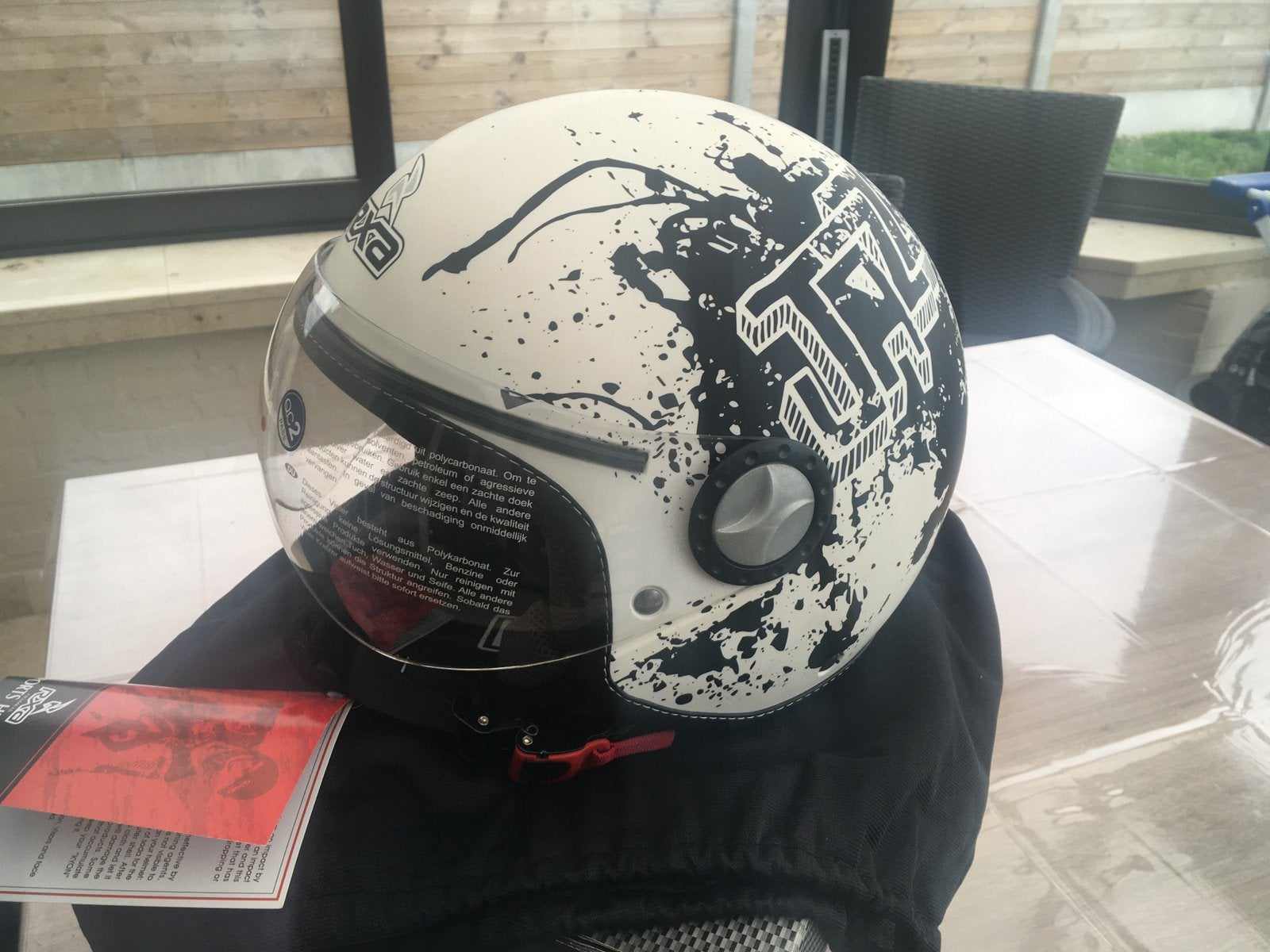 Nieuwe motorhelm RXA jazz Black matt white maat L, Enlèvement ou Envoi, Neuf, Large