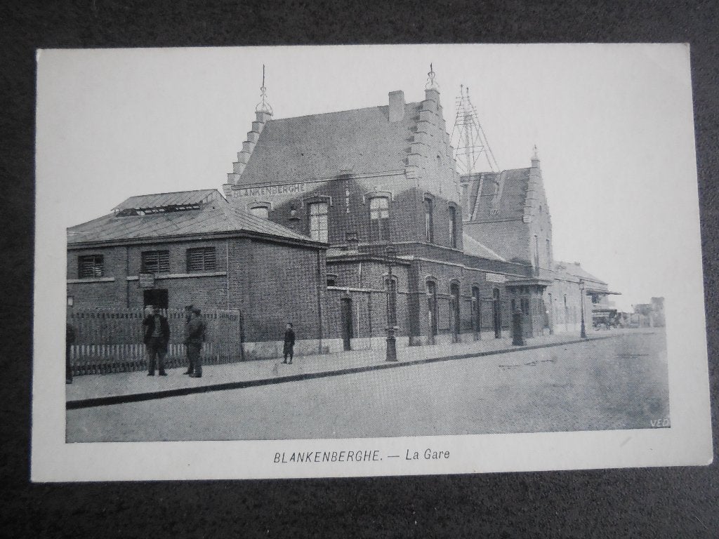 postkaart Blankenberge Station, Verzenden, Voor 1920, Ongelopen, West-Vlaanderen