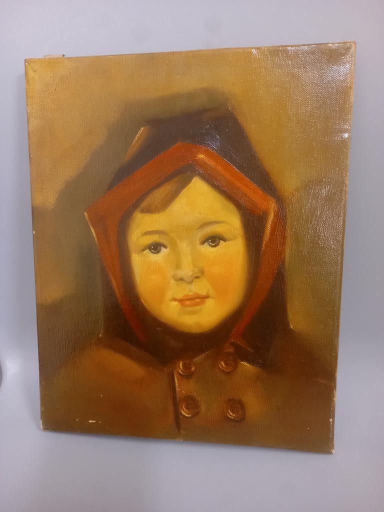 Vintage portret van een kind, Antiek en Kunst, Ophalen of Verzenden
