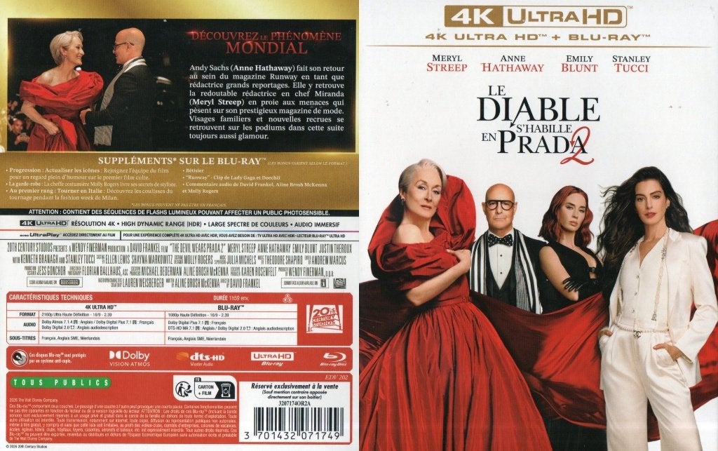 the devil wears prada 2 (4k ultra-hd + blu-ray) nieuw, Nederlands, 4K Ultra HD Blu-ray, Ophalen of Verzenden, Zo goed als nieuw
