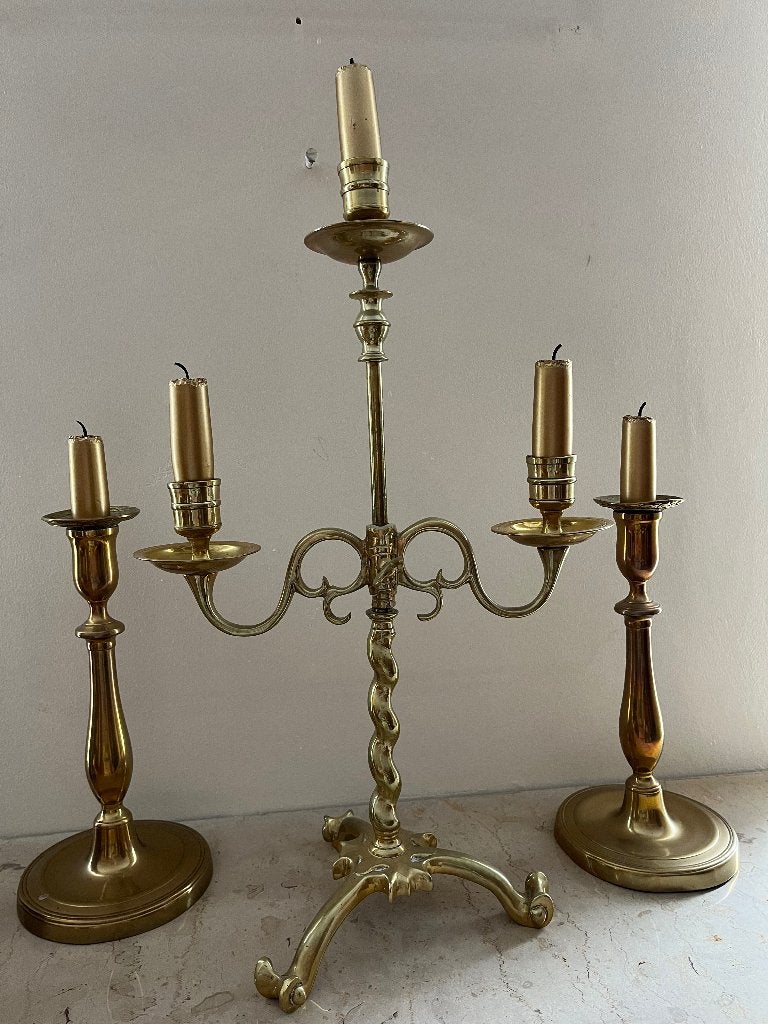 Koperen kandelaars, Ophalen of Verzenden, Koper of Brons