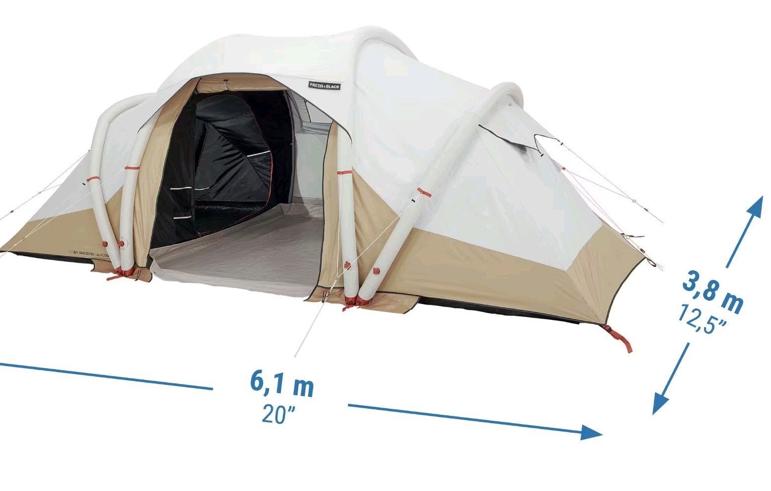 Quechua Air Seconds 4.2 opblaasbare tent, Caravans en Kamperen, Ophalen, Tot en met 4