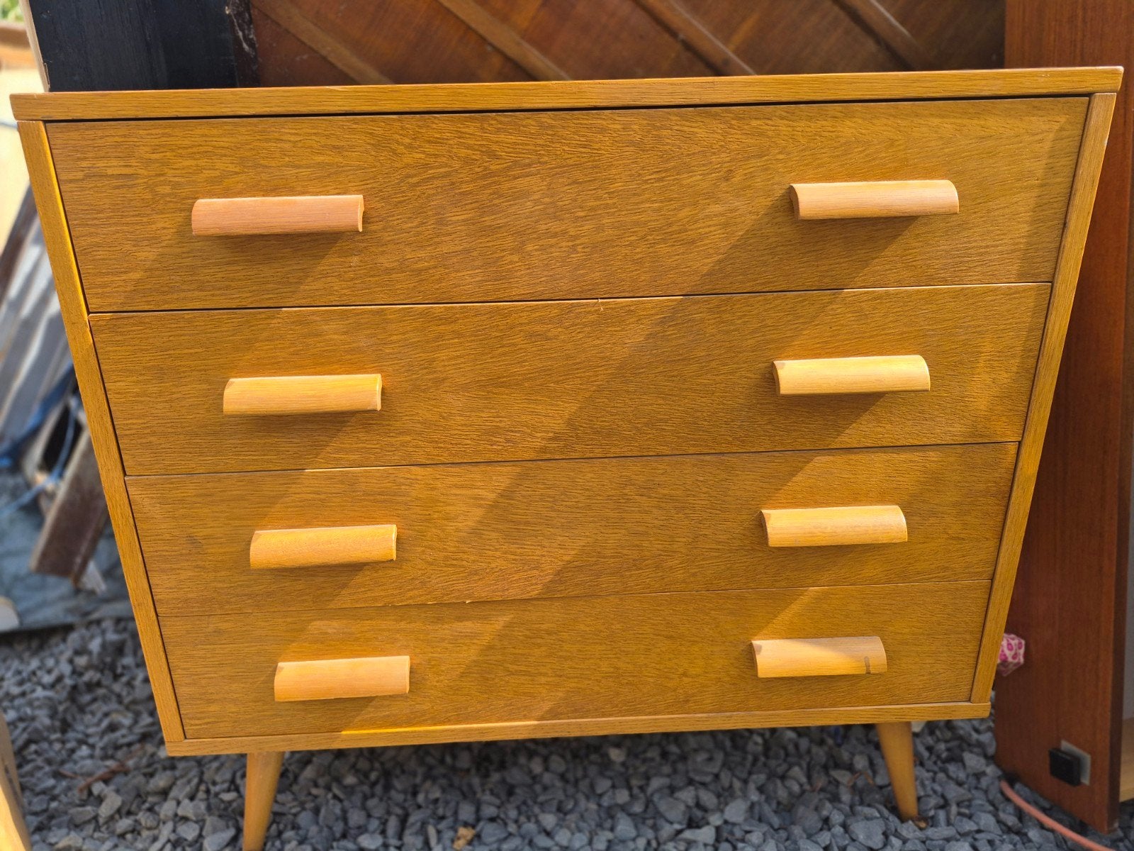 vintage kast met 4 laden Scandinavisch design uit de jar, Huis en Inrichting, Ophalen, Scandinavisch