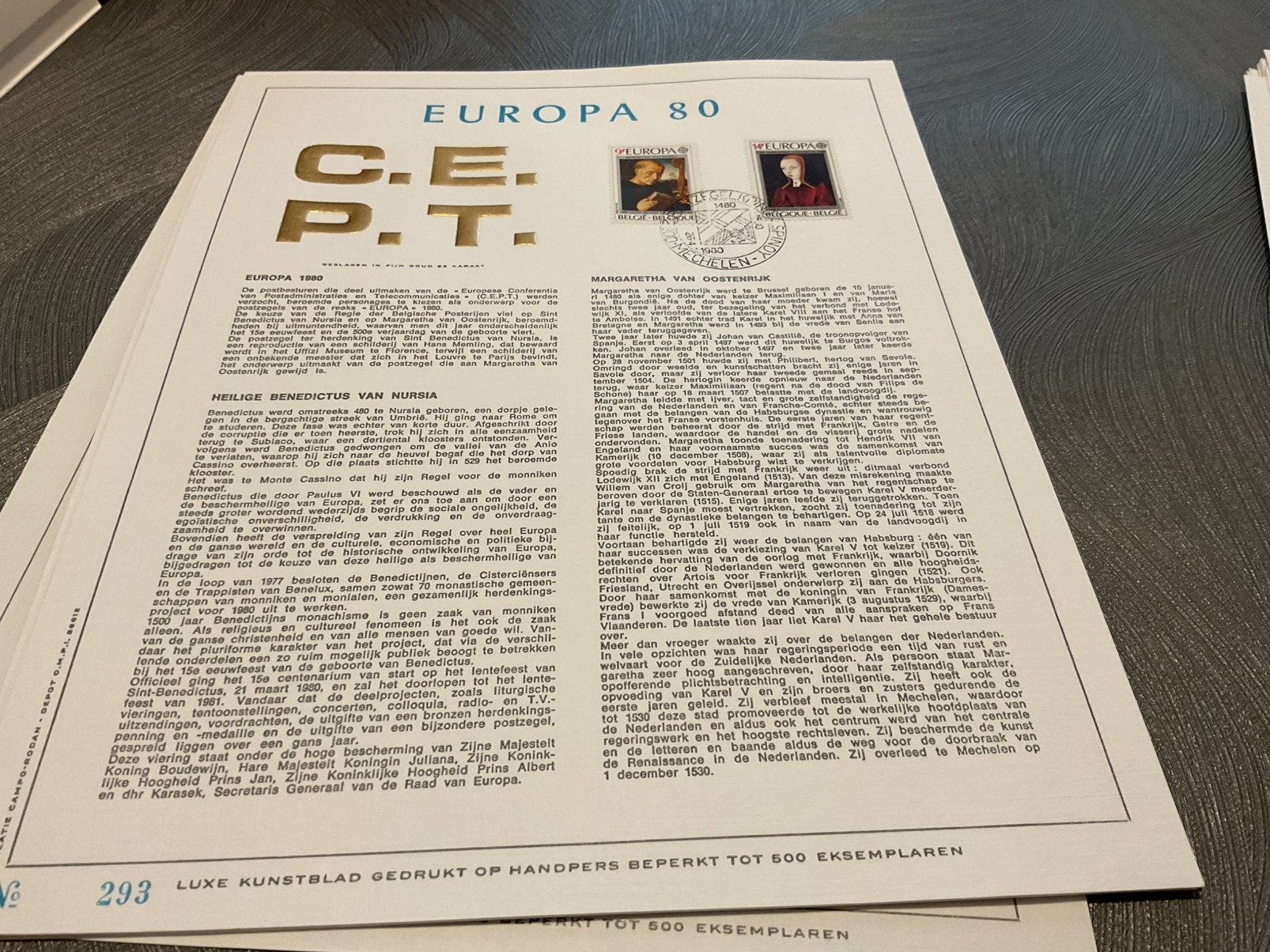 Postzegelbrief als herdenkingsdocumenten, Ophalen
