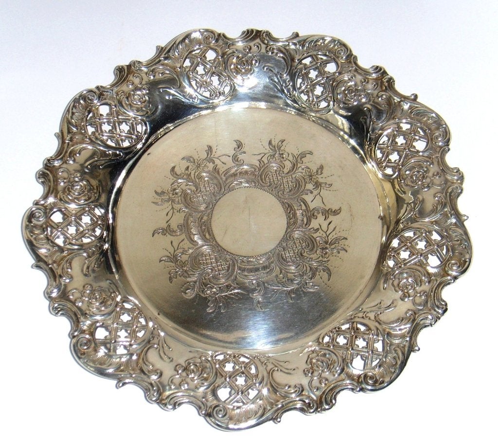 Porte-plat/bouteille fait main en argent antique, Allemagne, Enlèvement ou Envoi, Argent
