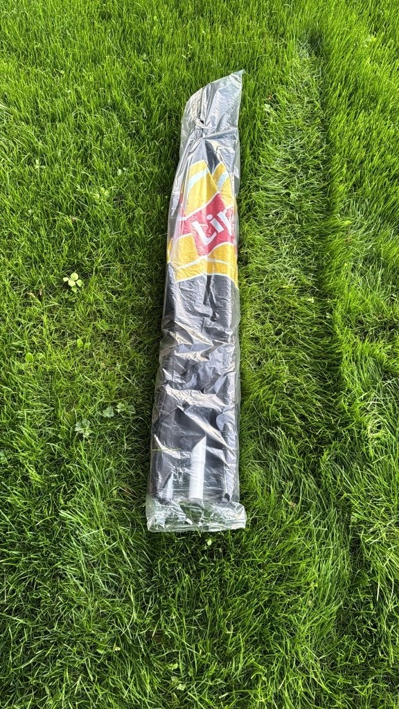 Parasol en voet 50KG Lipton Ice Tea 2mx2m, Ophalen, Zo goed als nieuw, 2 tot 3 meter