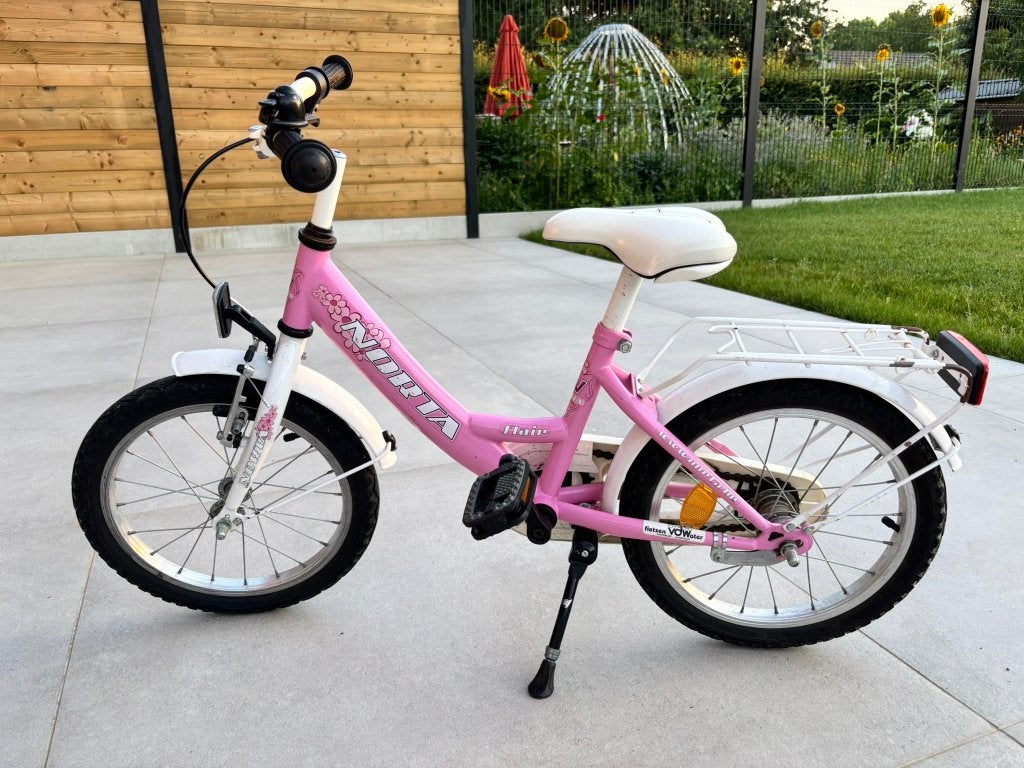Norta Kinderfiets - 16 inch wielen - inclusief zijwieltjes, Frein sur jante, Stabilisateurs, 16 à 20 pouces, Enlèvement