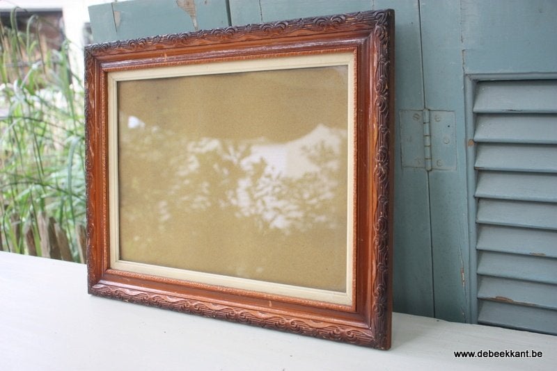 Retro vintage antieke oude brocante houten kader lijst, Collections, Enlèvement ou Envoi