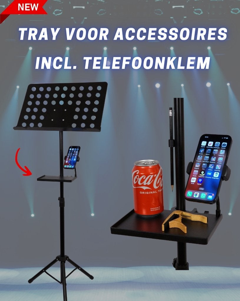 Nieuw: MTE accessoire tray met telefoonhouder, 20241005, Muziek en Instrumenten, Standaarden, Ophalen of Verzenden, Nieuw, Muziekstandaard