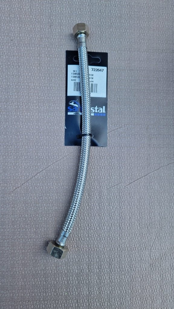 Aansluitflexibel F1/2"xF3/8", Bricolage & Construction, Sanitaire, Enlèvement ou Envoi, Neuf, Inox, Robinet