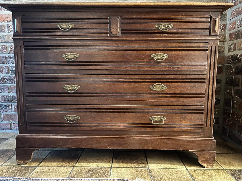 vintage eiken commode met lades, Enlèvement, Utilisé, 50 à 100 cm, 50 à 75 cm