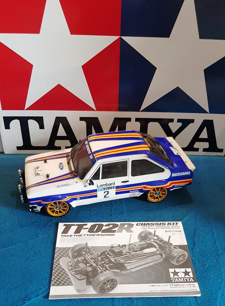 Châssis Tamiya TT-02R #84409 avec Ford Escort Rally, Hobby & Loisirs créatifs, Neuf, Échelle 1:10, Voiture on road, Électro