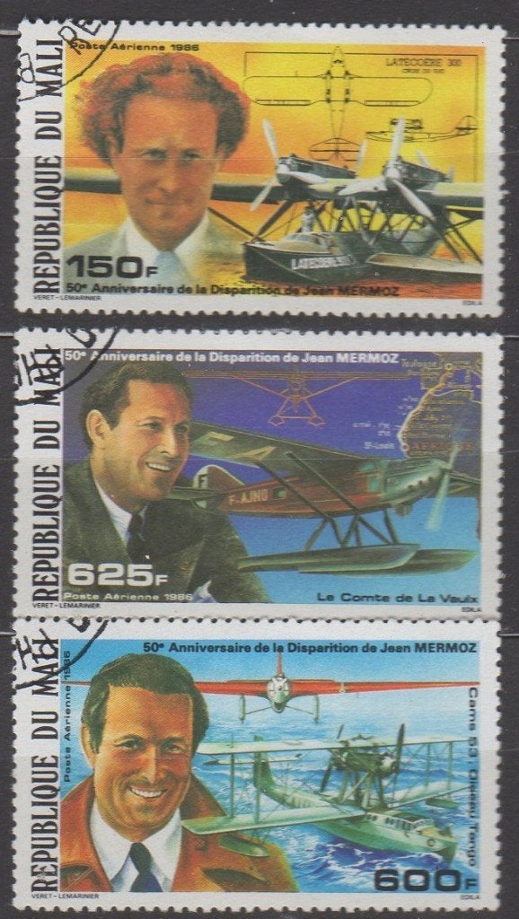 Mali - Franse luchtvaartpionier Jean Mermoz - 1986, Timbres & Monnaies, Enlèvement ou Envoi, Affranchi