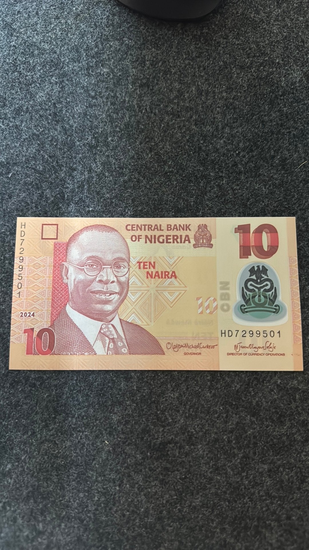 10 naira Nigeria, Timbres & Monnaies, Billets de banque | Afrique, Envoi, Nigeria