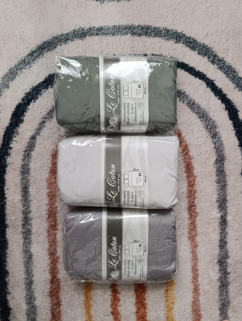 Draps housses en coton 200/220