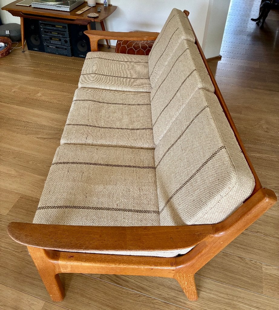 Scandinavische vintage bank en fauteuil, Ophalen