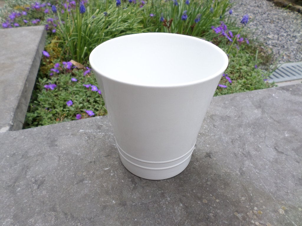 Cache Pot vaas keramisch tuinbloemen boeket wit rond, Rond, Ophalen of Verzenden, Zo goed als nieuw, Binnen