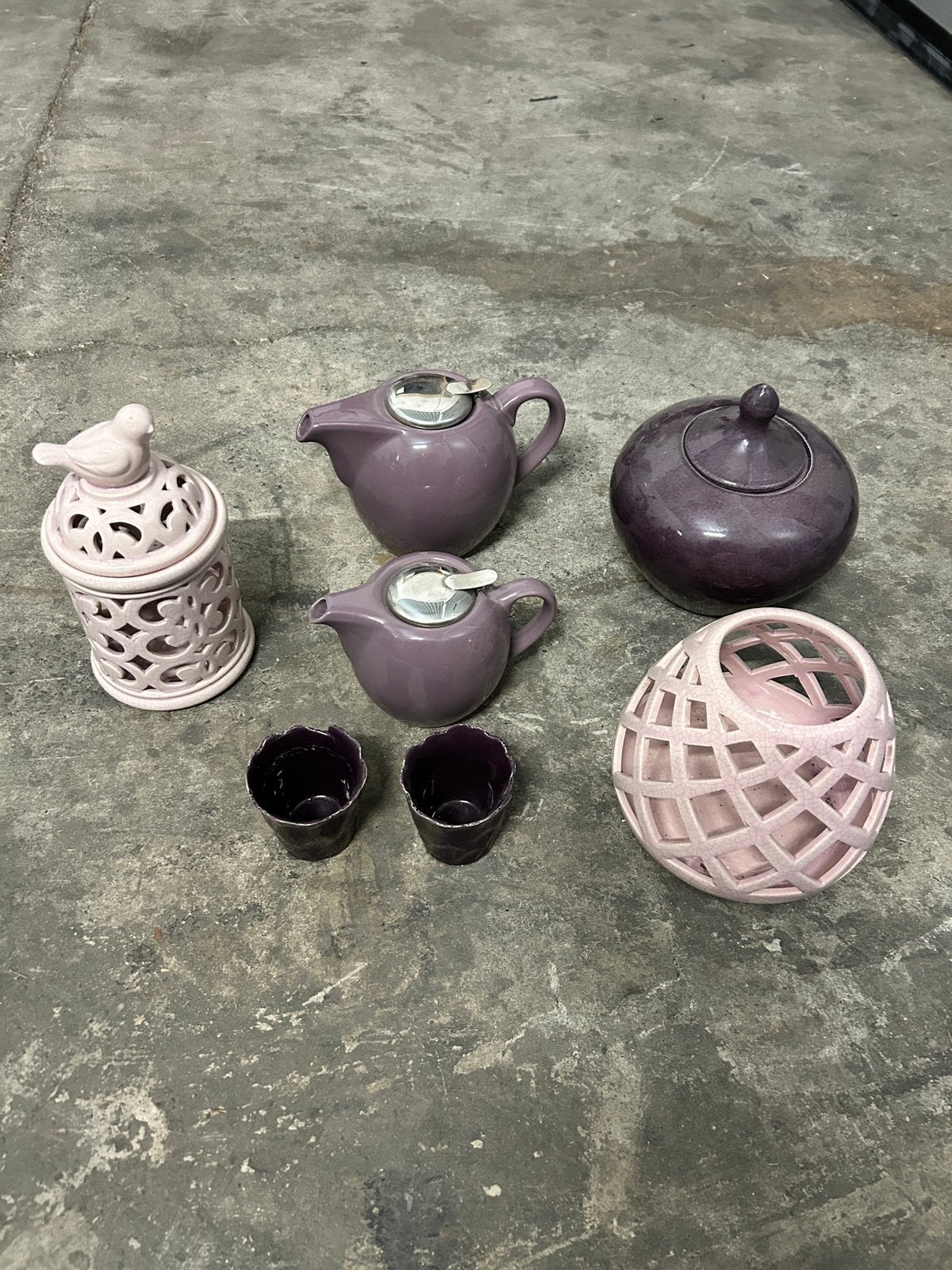 Set deco in keramiek, Rose, Objet de décoration, Enlèvement, Utilisé