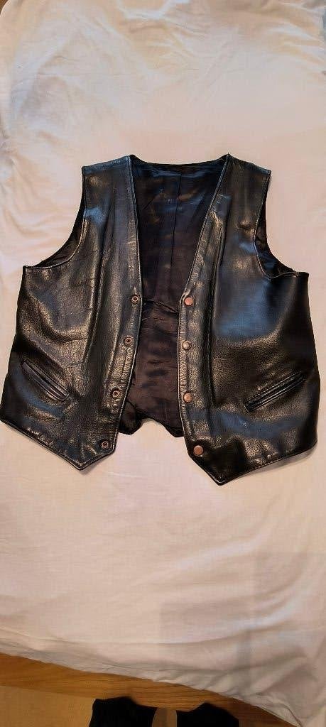 Gilet en cuir noir pour homme, Enlèvement, Comme neuf, Taille 48/50 (M), Noir