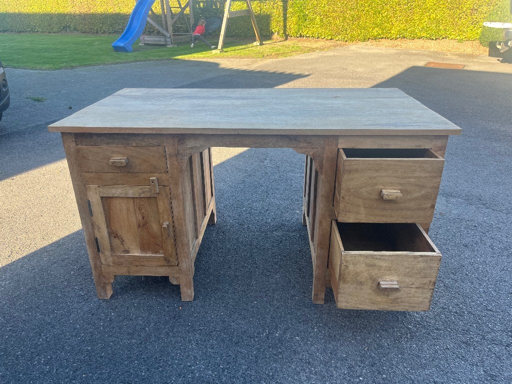 Bureau in teak, Huis en Inrichting, Ophalen, Hout, 138 cm, Bruin