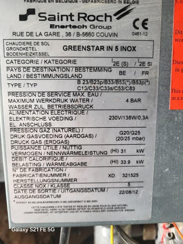 Pièces détachées chaudière saint roch, Enlèvement, Utilisé, Chaudière CC ou Chaudière combinée