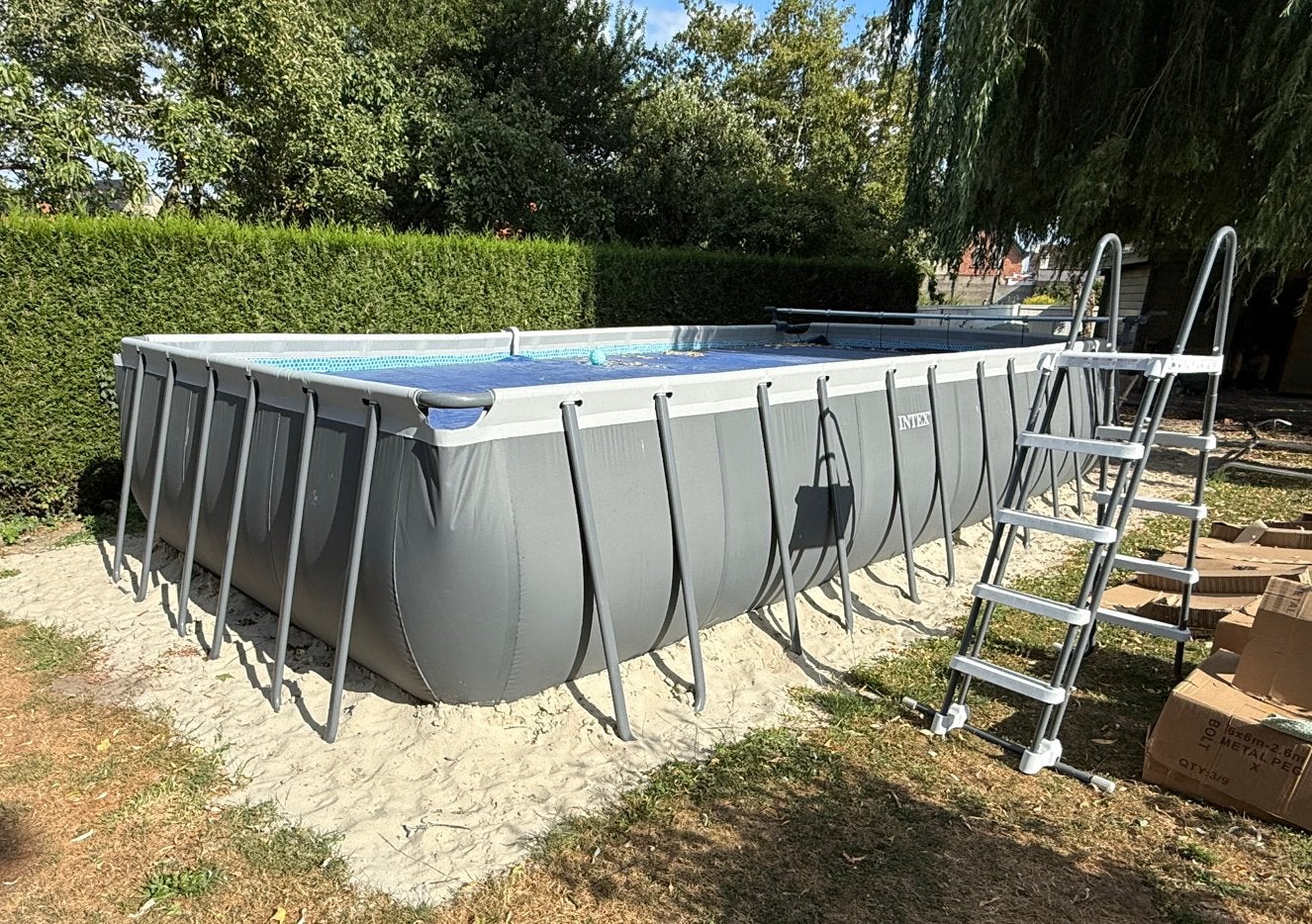 Intex zwembad met veel extra’s, Jardin & Terrasse, Piscines, Comme neuf, Rectangulaire, Enlèvement ou Envoi