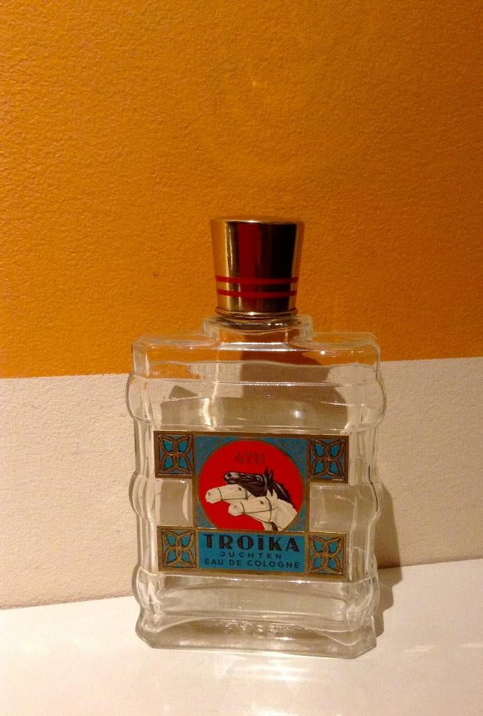 Juchten Art Deco 4711 Troika Cologne lege fles, Ophalen of Verzenden, Gebruikt, Parfumfles