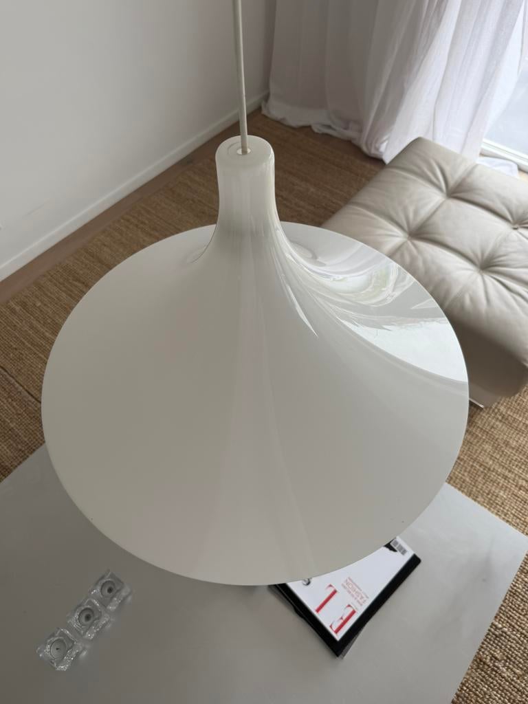 Vintage witte heksenhoed hanglamp, Ophalen, Zo goed als nieuw