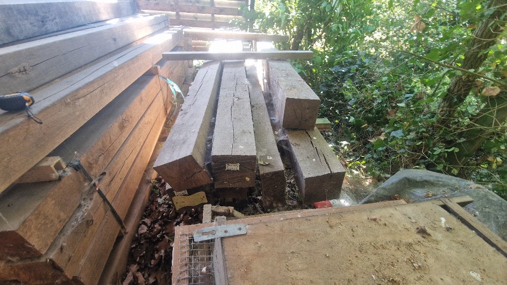 Poteaux en chêne massif, Enlèvement, Comme neuf, 250 cm ou plus, Poteaux