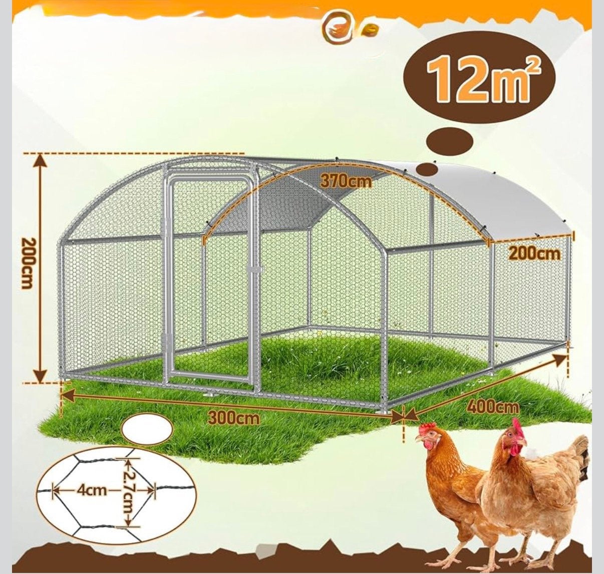 Kippenren 3x4m 2m hoog NIEUW, Jardin & Terrasse, Gaze & Fils, Enlèvement ou Envoi, Neuf