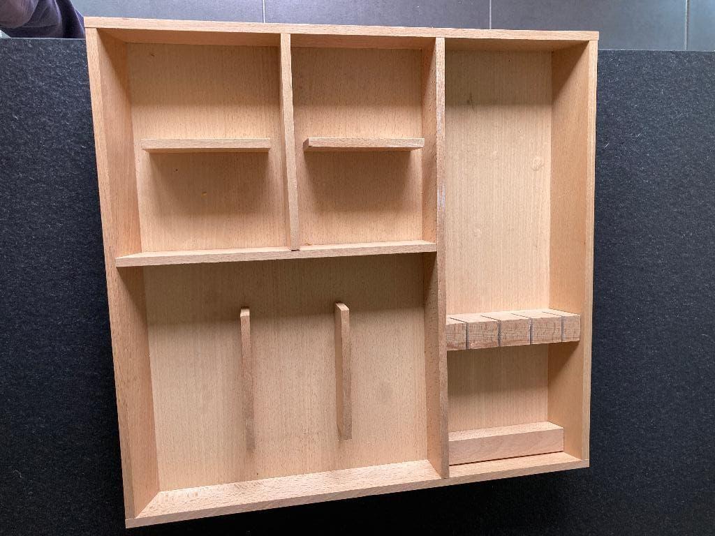 volhouten organizer voor besteklade, Huis en Inrichting, Kasten | Ladekasten, Nieuw, Minder dan 100 cm, 50 tot 100 cm, Overige houtsoorten