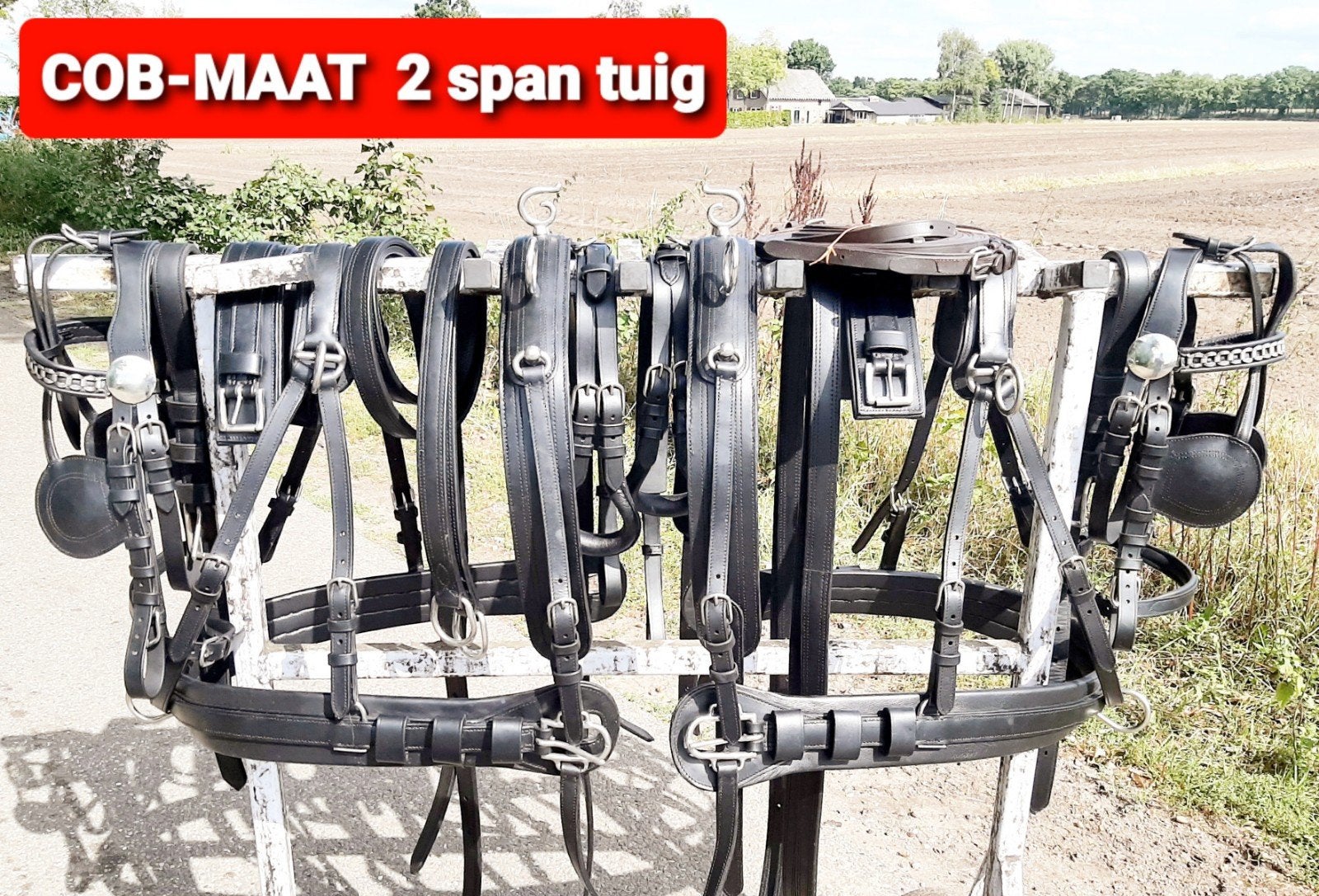 NIEUW GOED COBMAAT DUBBELSPAN TUIG 695 €, Dieren en Toebehoren, Ophalen of Verzenden, Zwart, Zacht onderlegd, Cob
