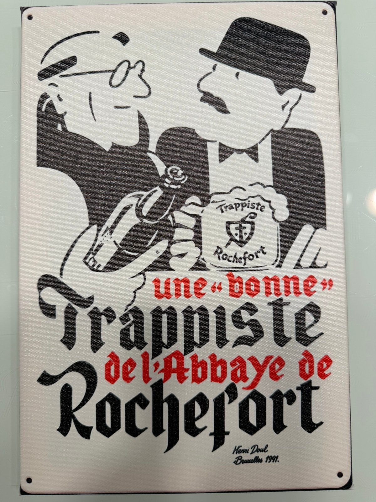 Ingelijste canvasprint trappist Rochefort - mancave vintage, Ophalen of Verzenden, Nieuw, Reclamebord, Plaat of Schild, Overige merken