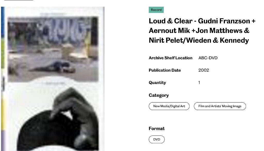 DVD Art/Loud & Clear - Gudni Franzson en anderen (2002), Overige genres, Vanaf 9 jaar, Ophalen of Verzenden, België