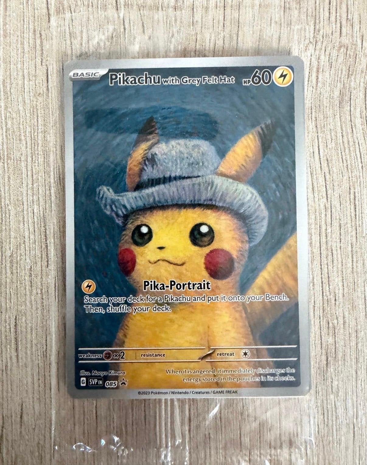 Te koop Van Gogh X Pikachu met Grey Felt Hat SVP 085, Hobby en Vrije tijd, Ophalen of Verzenden, Nieuw, Losse kaart