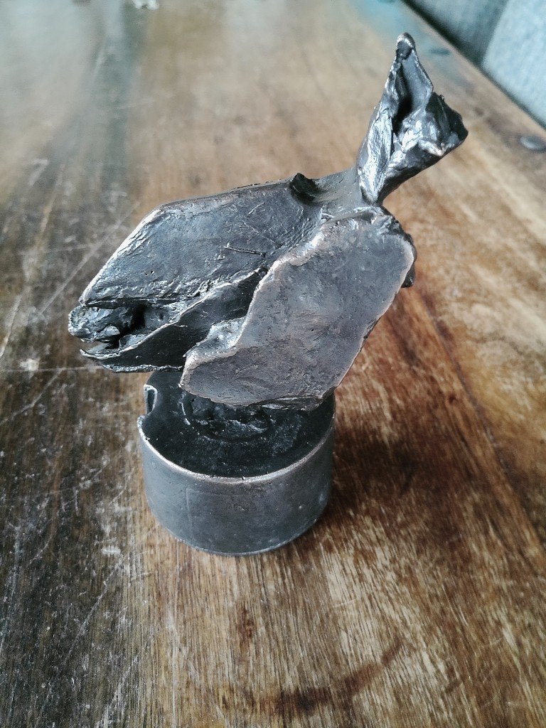 Ger Lataster statue sculpture en bronze Oiseau 15cm nr 12/25, Enlèvement ou Envoi, Brun, Oiseau, Moins de 20 cm