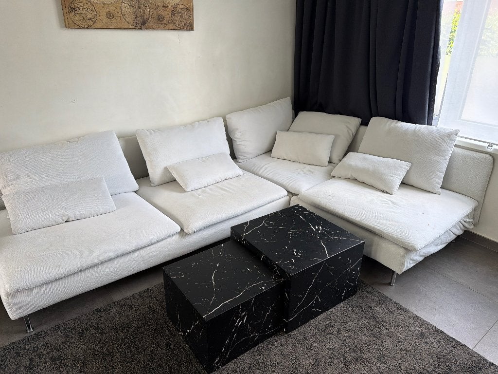 ikea zetel met longchair, Maison & Meubles, Canapés | Sofas & Chaises Longues, Enlèvement, Utilisé, Quatre personnes ou plus