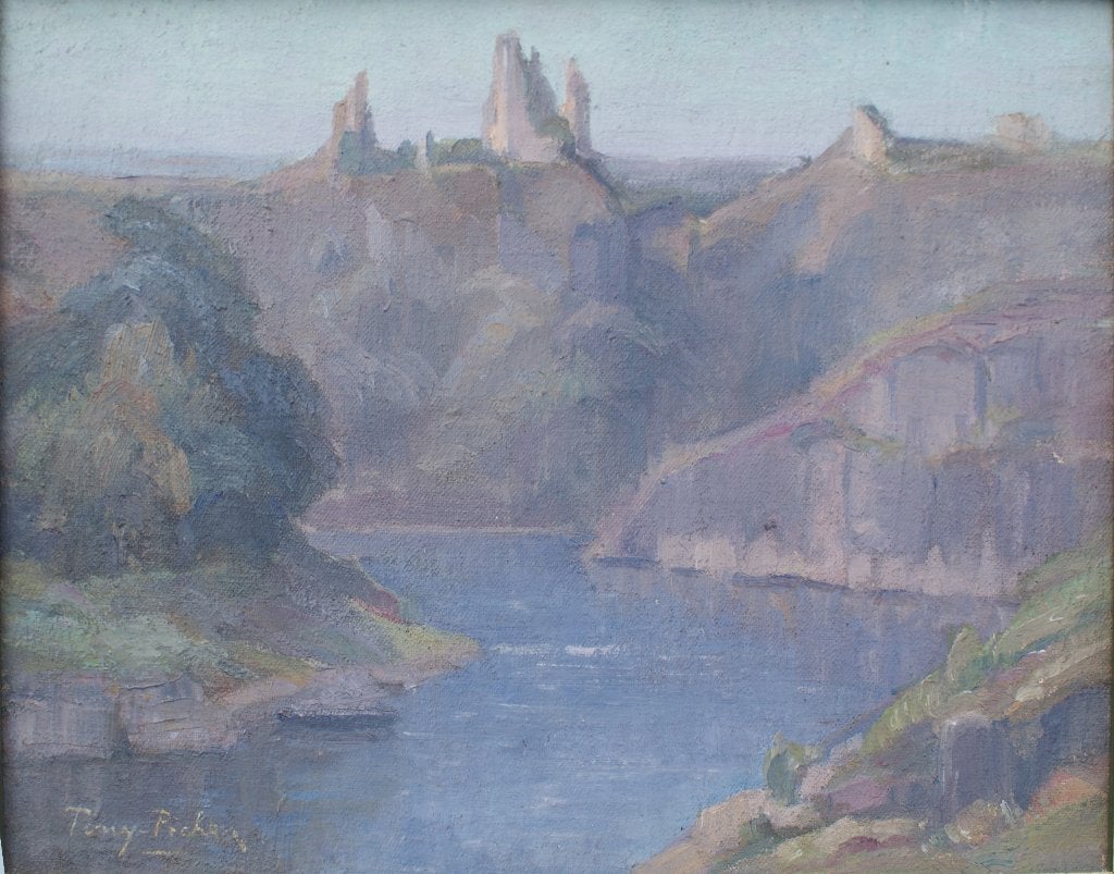 Tony Pichon (1891-1962): Rivierdal (O/D, 44 x 38 cm), Antiek en Kunst, Kunst | Schilderijen | Klassiek, Ophalen of Verzenden, Gesigneerd