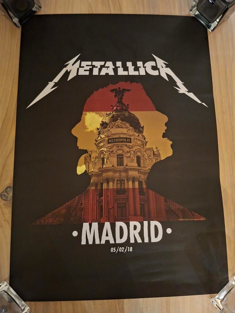 Metallica poster Madrid 05/02/2019, Ophalen of Verzenden