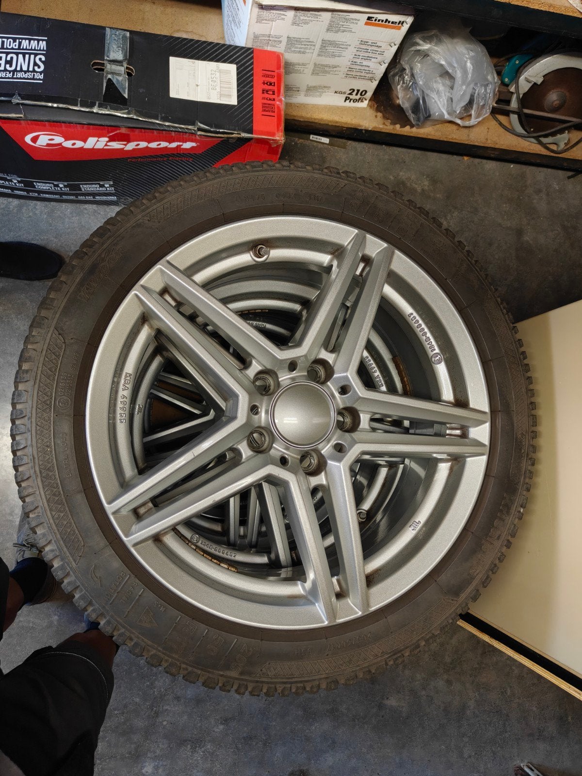 Set Aluminium velgen met winterbanden, Auto-onderdelen, Banden en Velgen, Ophalen, Winterbanden, Velg(en)