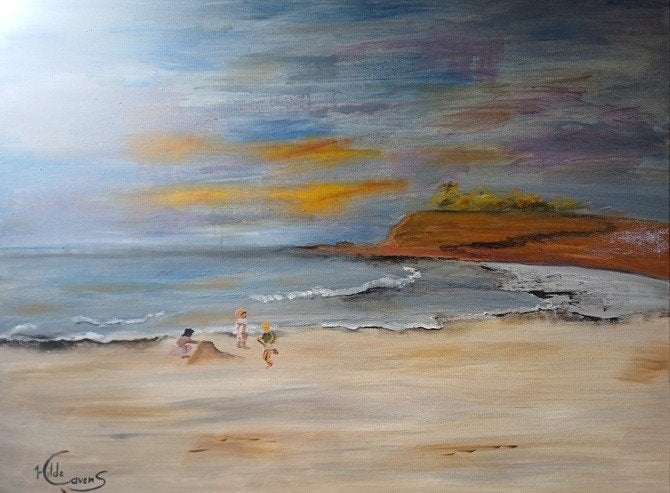 Kunsthandel Gennep - "Kinderen Op Het Strand", Antiquités & Art, Art | Peinture | Moderne, Enlèvement ou Envoi, Peint à la main