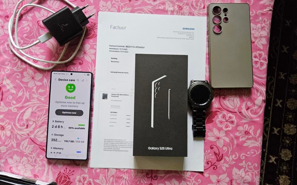 Samsung Galaxy S25 ultra 512 Go, presque neuf avec montre co, Enlèvement